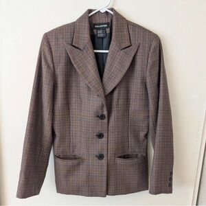 Halston Heritage Checkered Brown Blazer